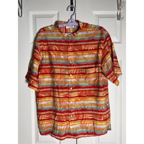 Tuttle Distinctive Sportswear Mens Large Multi Color Button Floral Summer Shirt - Picture 5 of 8